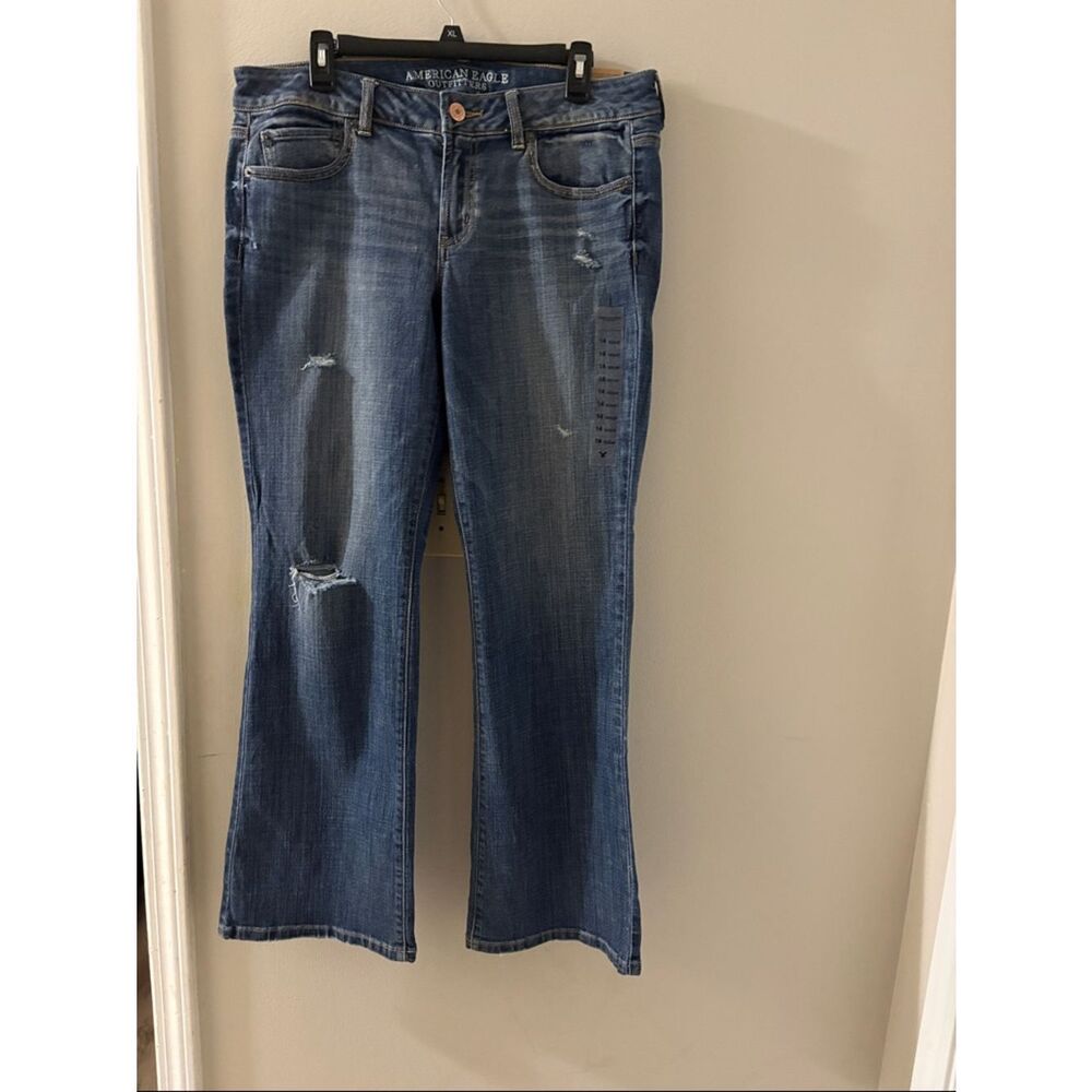 American Eagle Outfitters Women's Medium Blue Flare Jeans